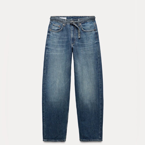 Zara Denim - Zara jeans with skinny denim belt size 0 or 32